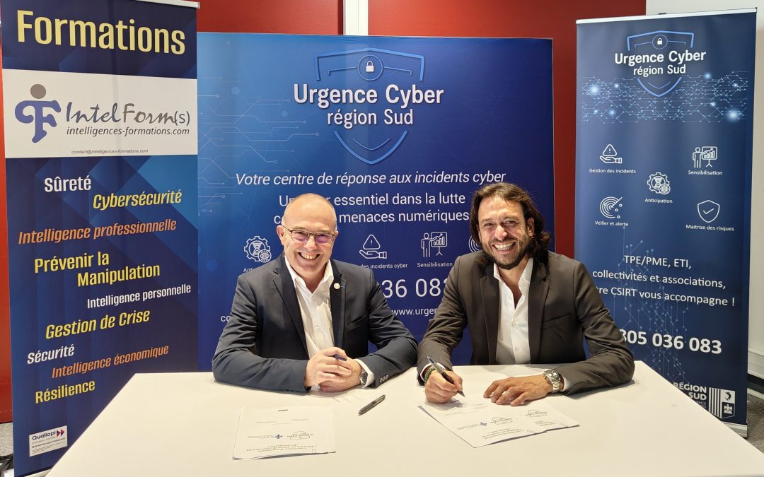 Signature d’un partenariat stratégique pour renforcer la Cybersécurité en Provence-Alpes-Côte d’Azur entre Intelligences Formations et Urgence Cyber région SUD